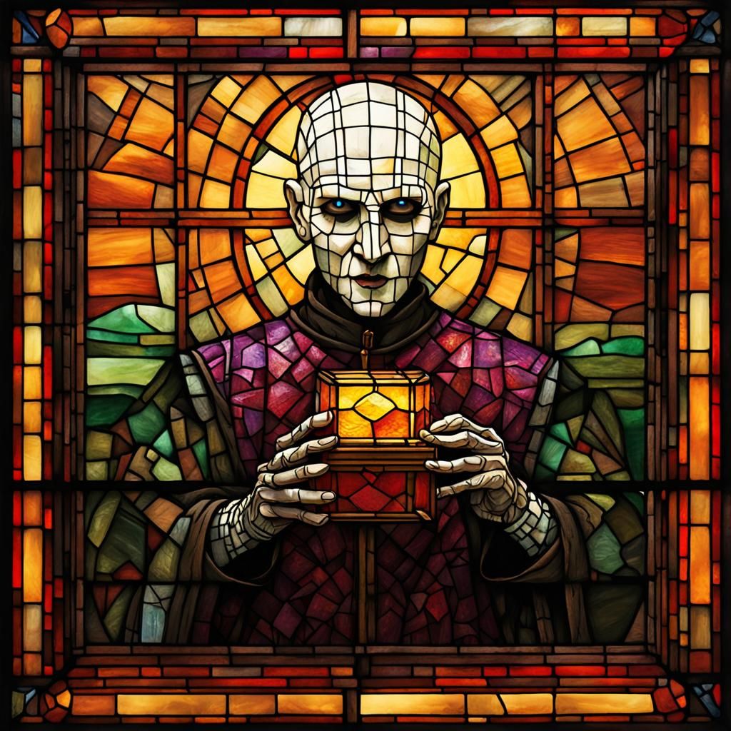 Pinhead Stained Glass Art: Hellraiser's Puzzle Box