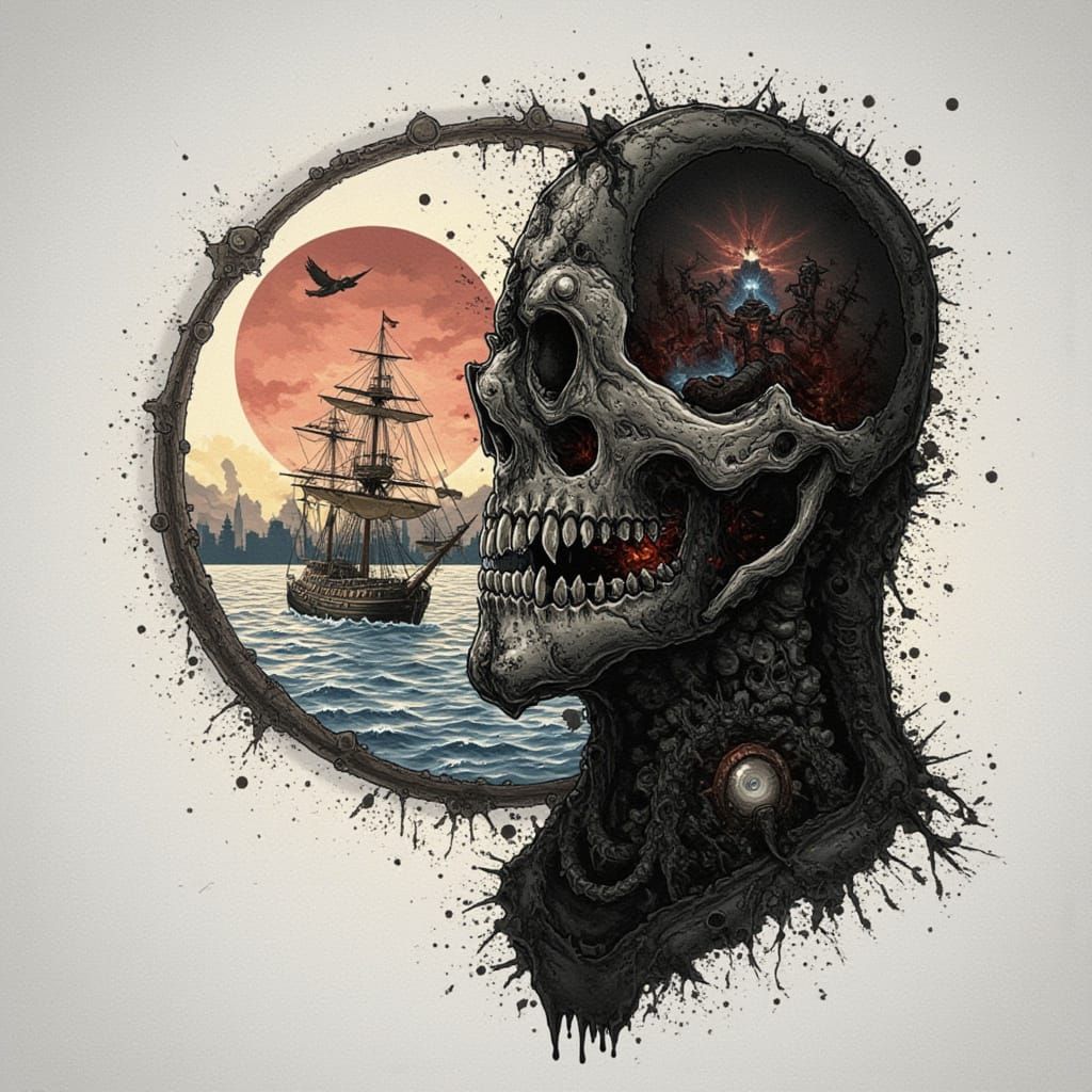 Abstract Digital Art with Vibrant Colors and Dynamic Forms