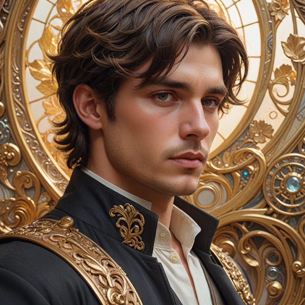 Young Man's Discovery in Art Nouveau Style