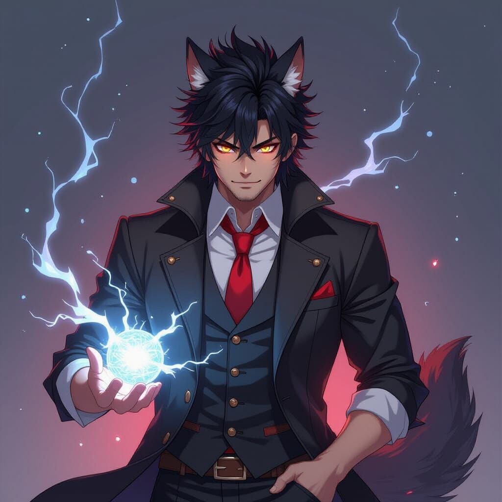 Werewolf Chef with Crackling Hair and Magic