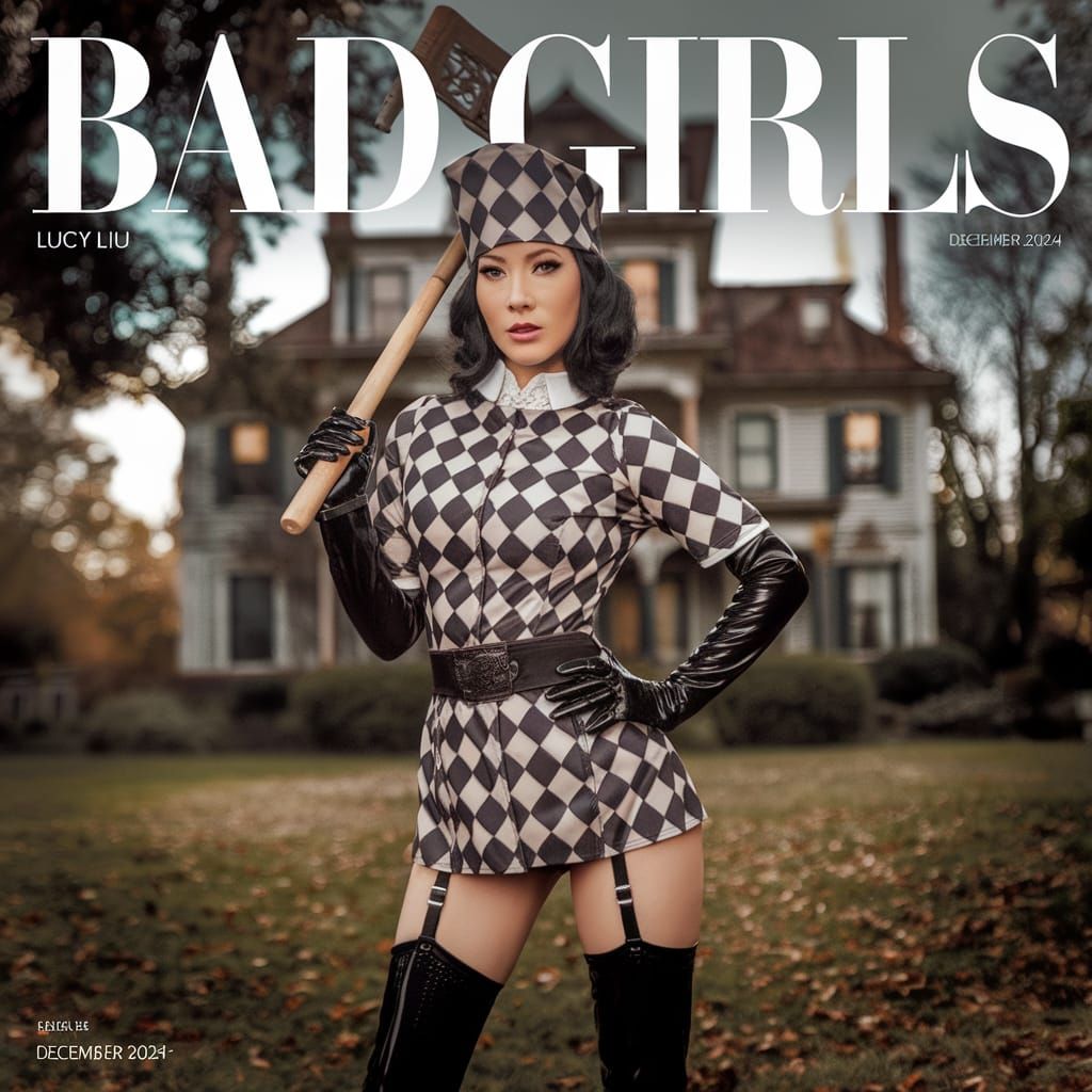 Lucy Liu as Prison Guard on Bad Girls Magazine Cover