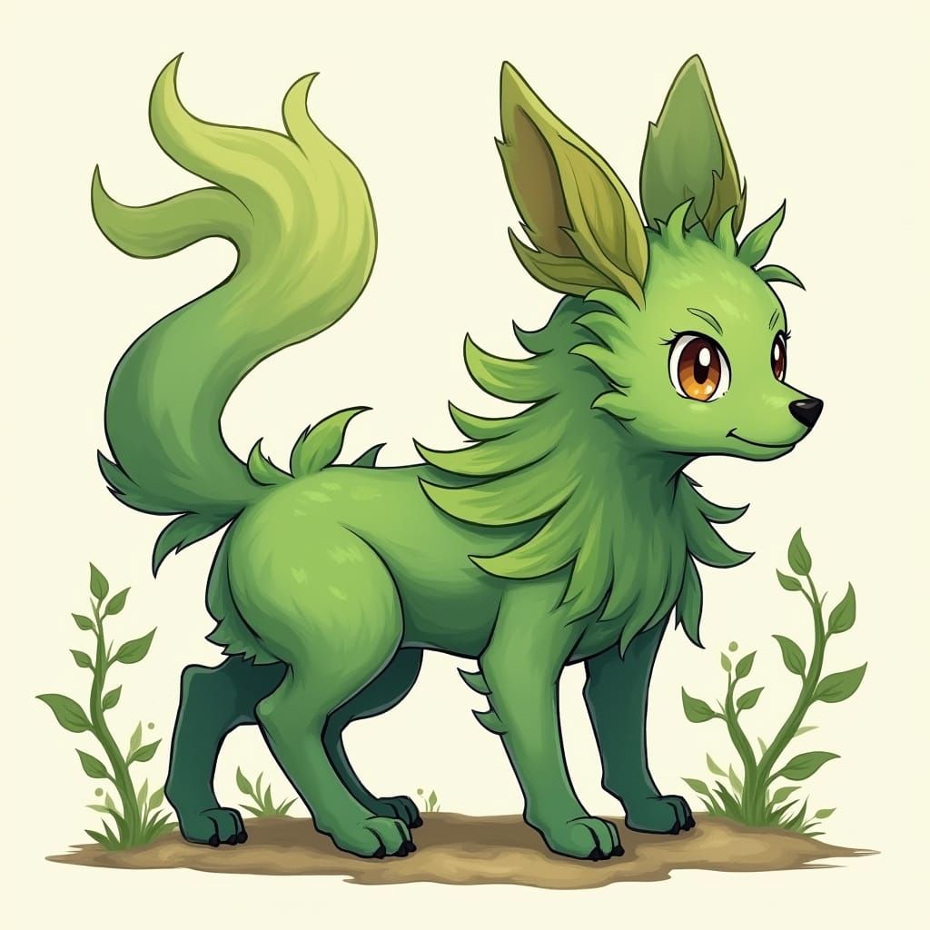 Chlorophyll Canine: A Grass-Type Pokémon Evolution