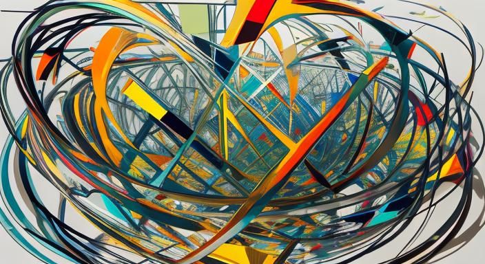 Geometric Abstract Art: A Visual Composition