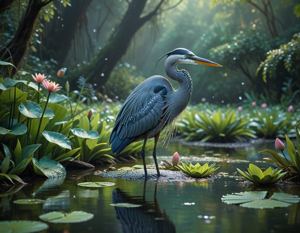 Serene Morning in Tilt-Shift Quilling Style