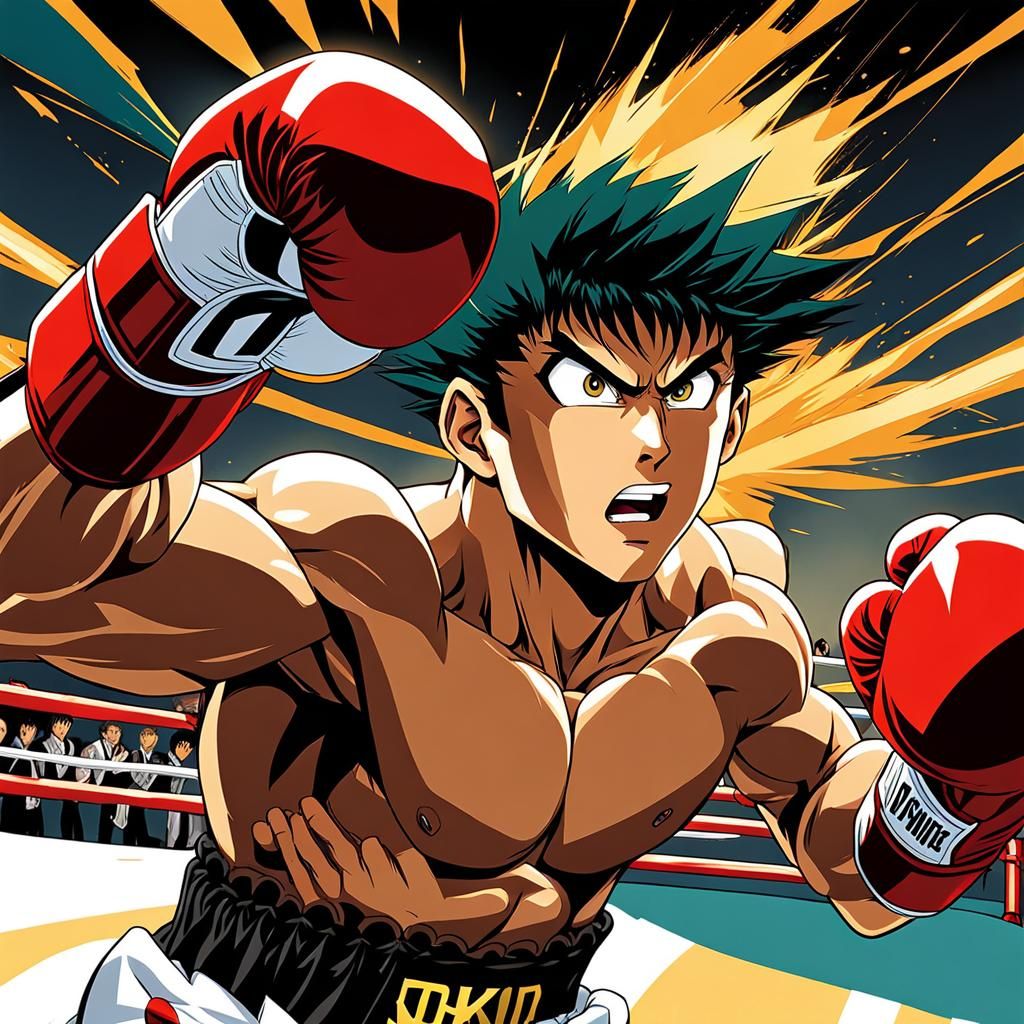 Joe Yabuki in Dynamic Manga Boxing Illustration