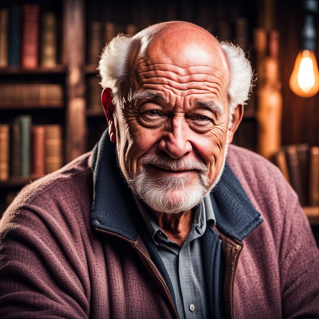 Warm Close-up of a Jovial Old Man
