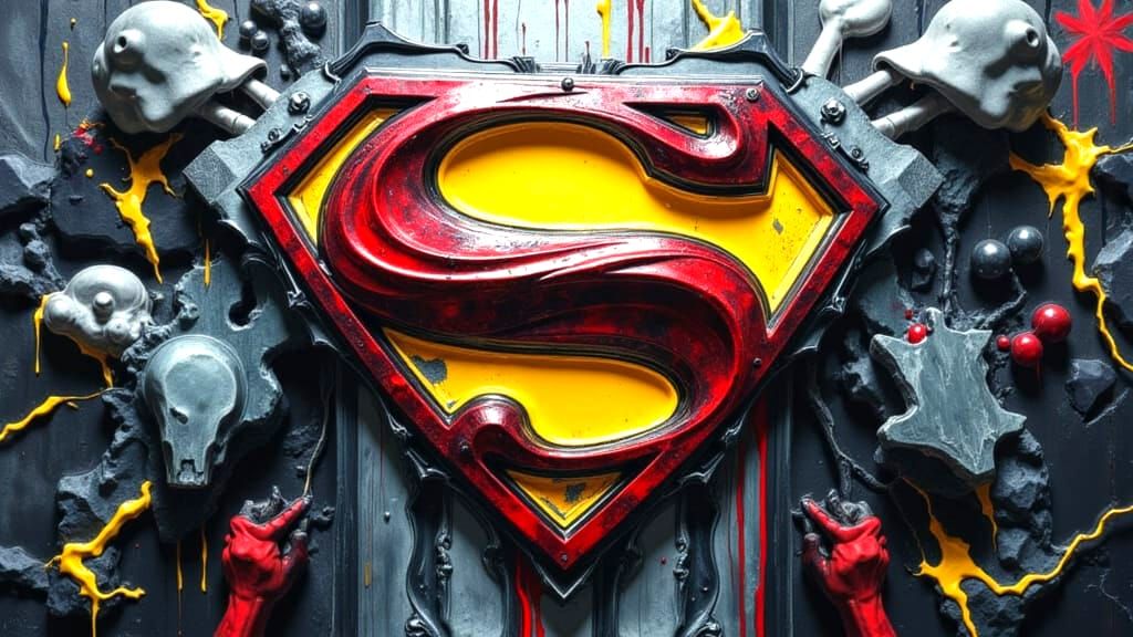 Superman Symbol in Liquid Gloss and Urban Fright Style