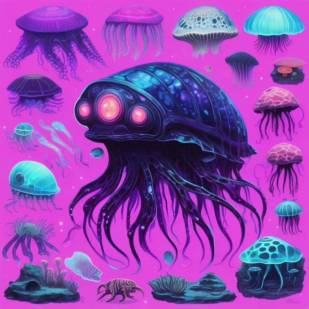 Bioluminescent Alien Exoplanet Speculative Zoology Illustrat...