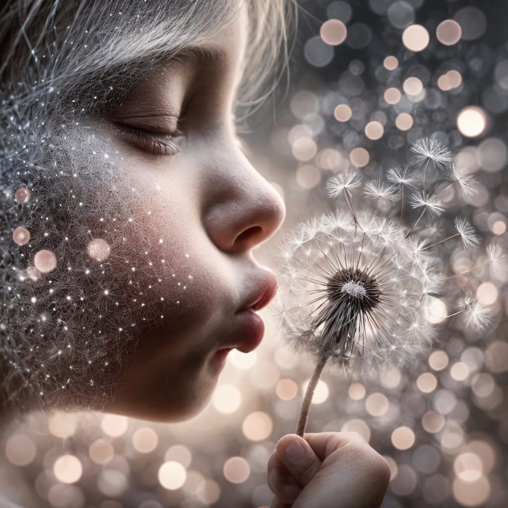 Dreamy Fairy Ballet Dancers Disperse from a Dandelion