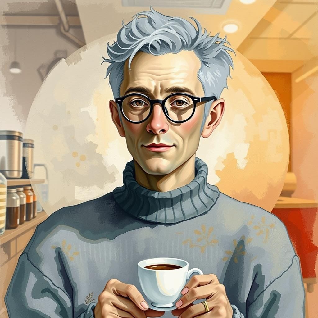 Portrait of Coffee Expert James Hoffmann in Coffee Shop