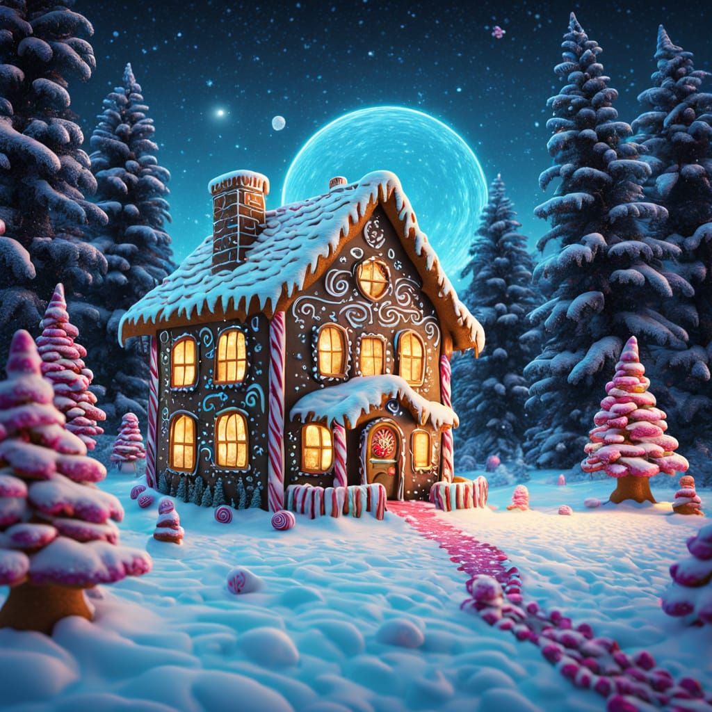 Cosmic Winter Wonderland: Gingerbread House by Black Hole