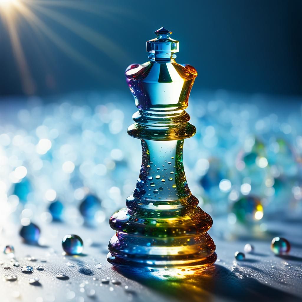 Ethereal Water Droplet Chess Piece