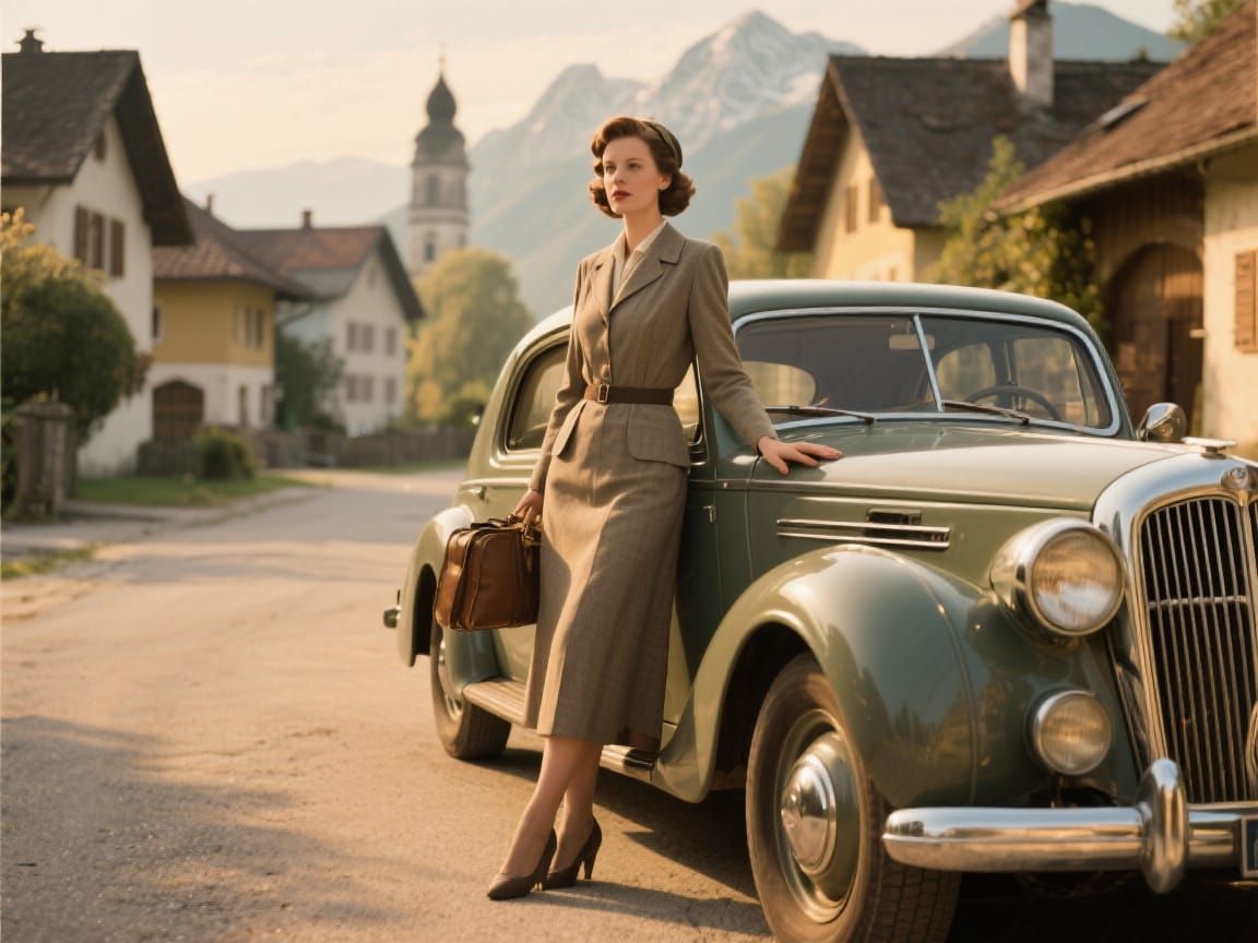 Vintage Woman in Bavaria: Autochrome Photography