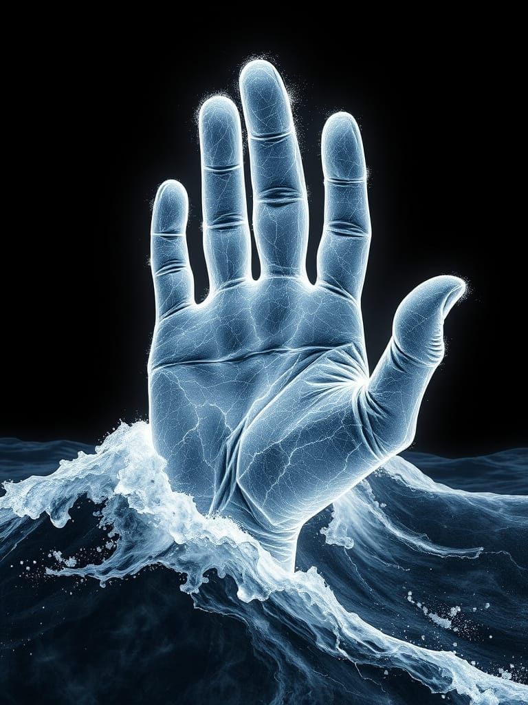 Inspiring Wave Hand Gestures in Bioluminescent Charcoal Pain...
