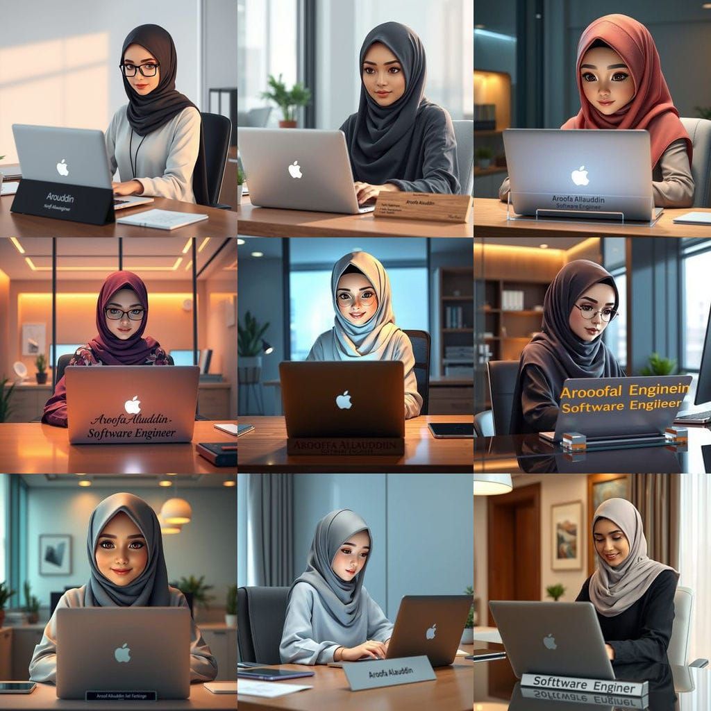 A Peaceful Hijabi Software Engineer at Work