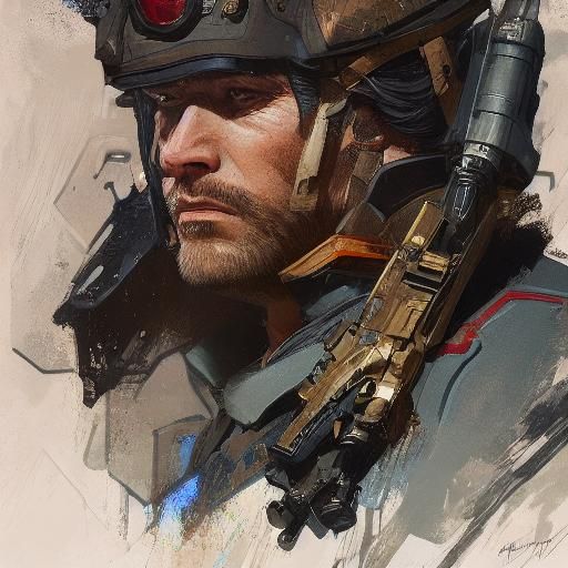 Detailed Soldier Portrait in Hyperrealistic Style