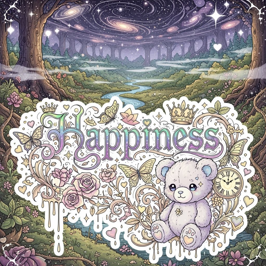 Happiness in Whimsical Forest with Gothic Roses