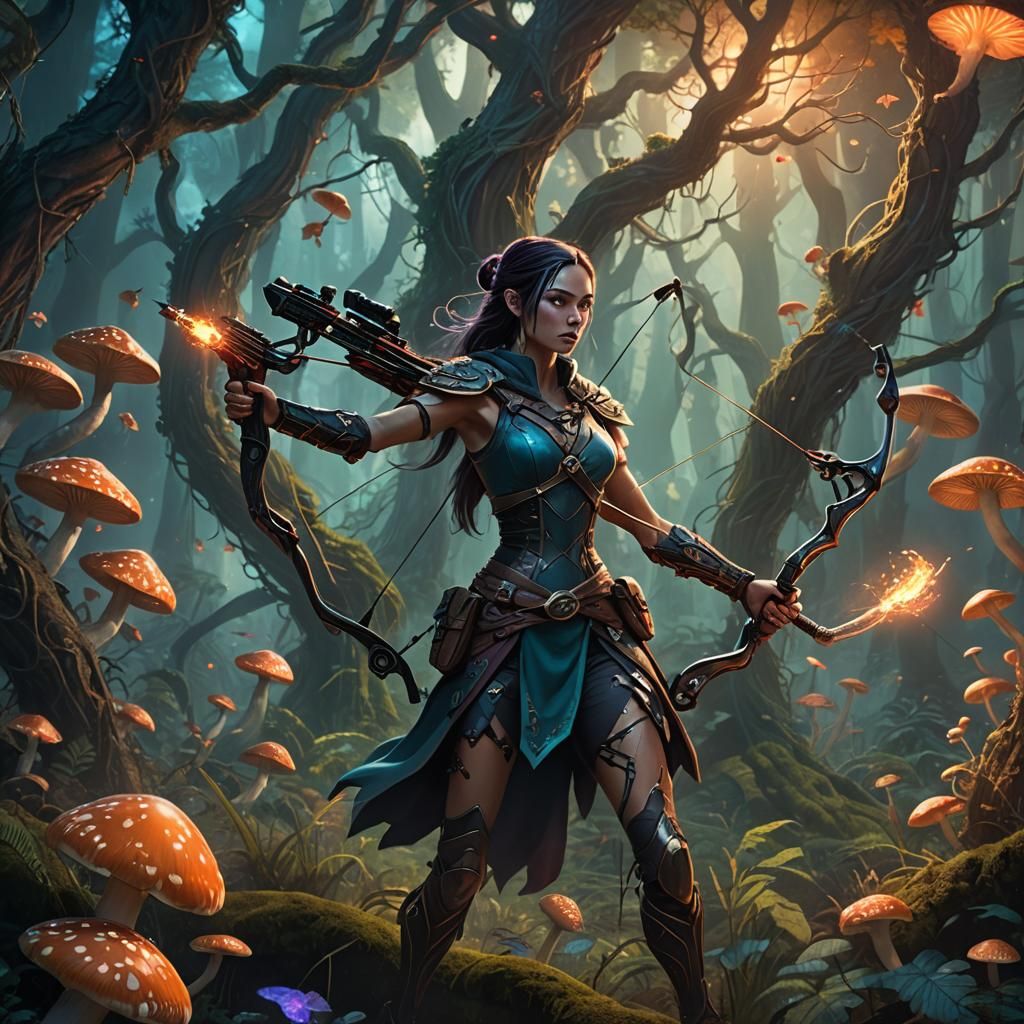 Woman Jinx in Mystical Fantasy Landscape