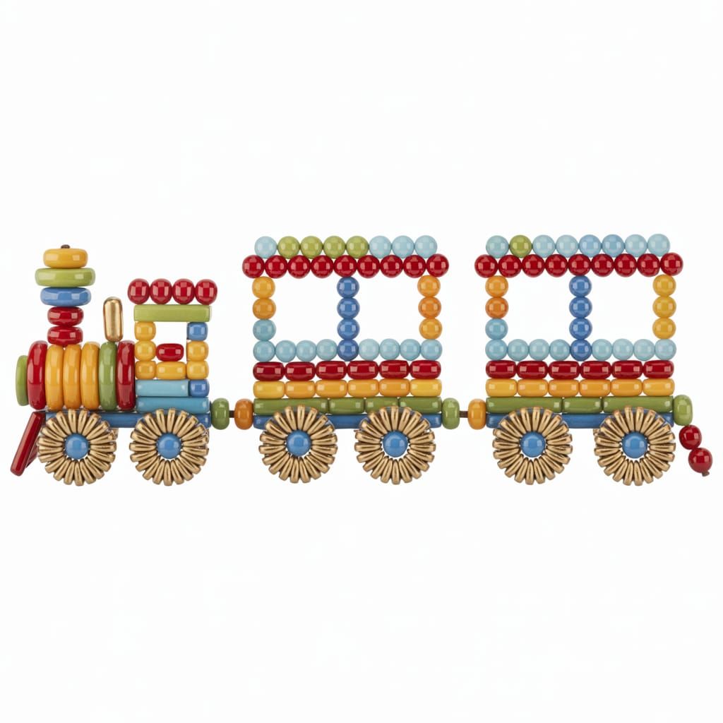 Colorful Beaded Train Miniature Toy