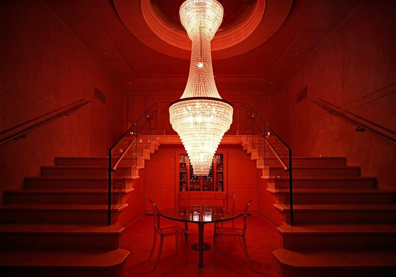 Futuristic Space Age Hotel Lobby in Syd Mead Style