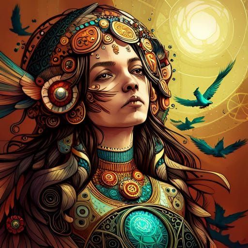 Steampunk Raven Queen Digital Art