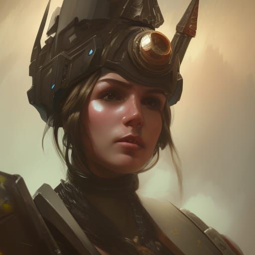 Warhammer 40k Portrait in Hyperdetailed Concept Art Style