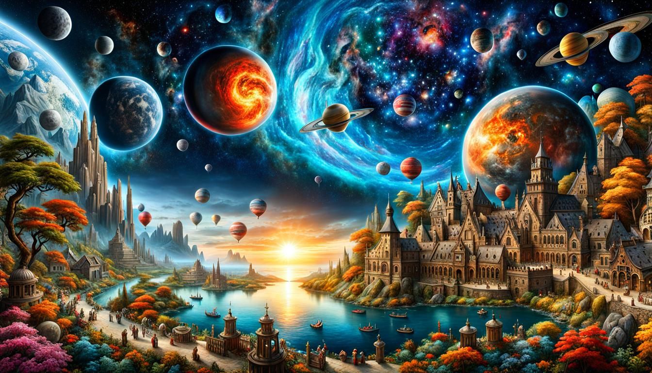 Surreal Cosmic Outer Limits by Brueghel