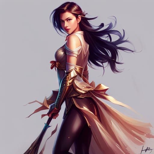 Beautiful Warrior Princess Portrait in Hyperdetailed Style