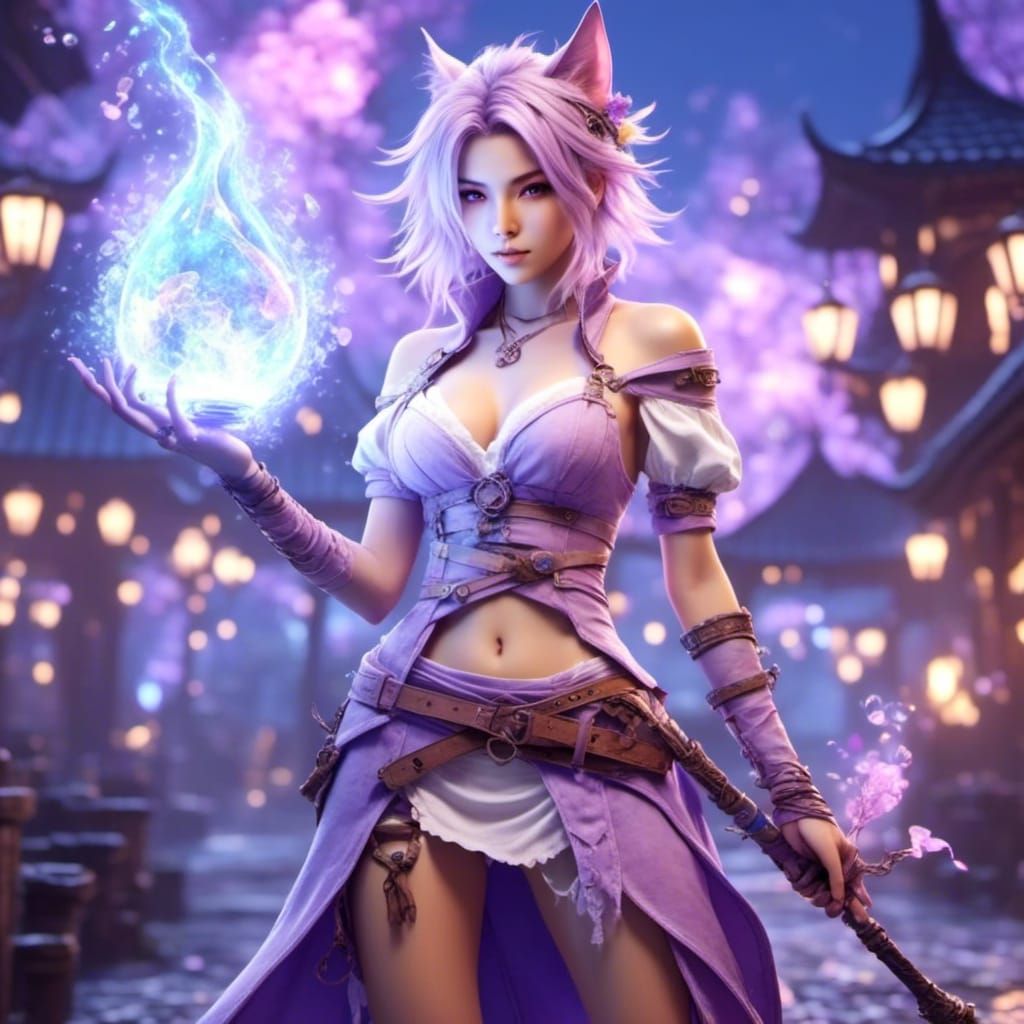 Miqo'te Sorcerer from final fantasy