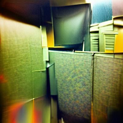 Old Office Cubicle in Filmic Style