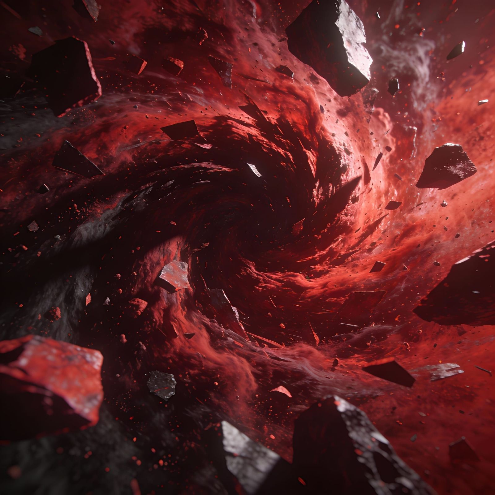 Crimson Chaotic Tempest Symbolizing Emotional Abuse