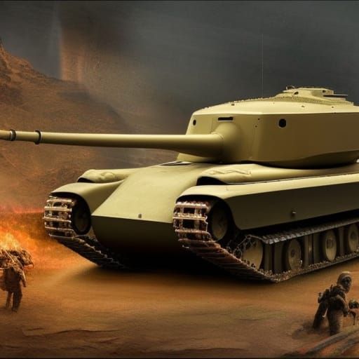 Swiss Cheese Army Tank: Digital Matte Painting