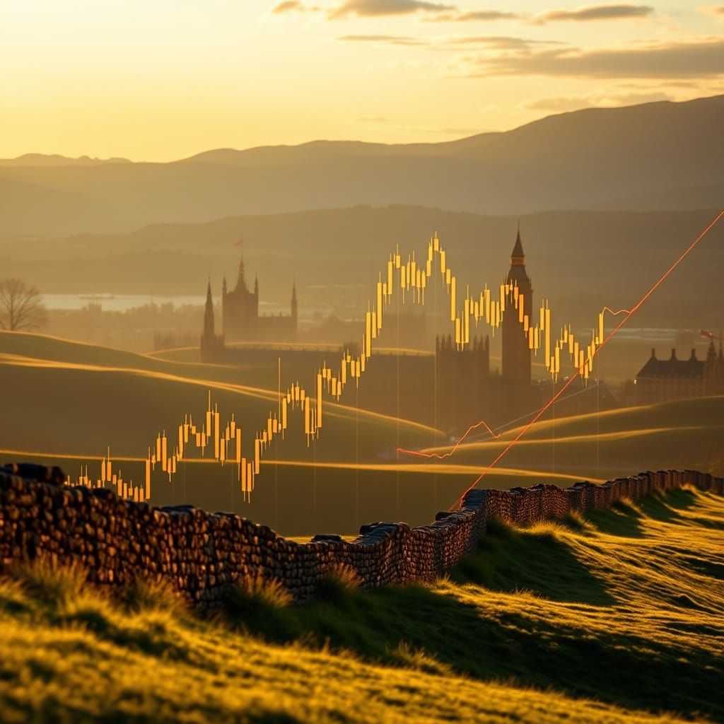 Golden Hour GBPUSD Landscape in Photorealistic Style