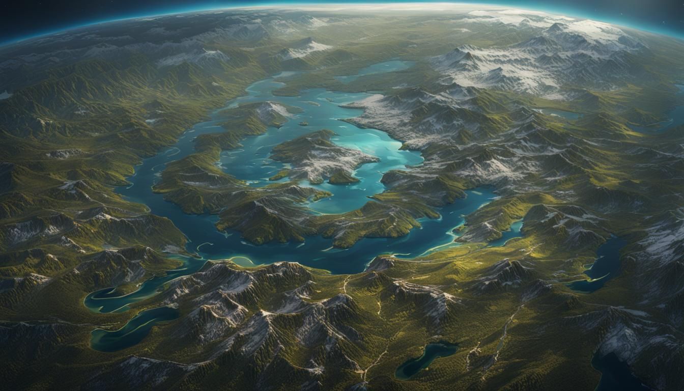 Michigan From Orbit: Detailed Matte Painting