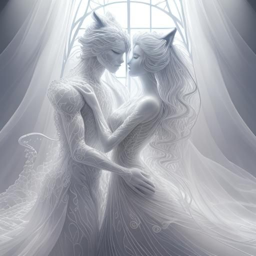 Ethereal Wolf in Snow: Watercolor Masterpiece