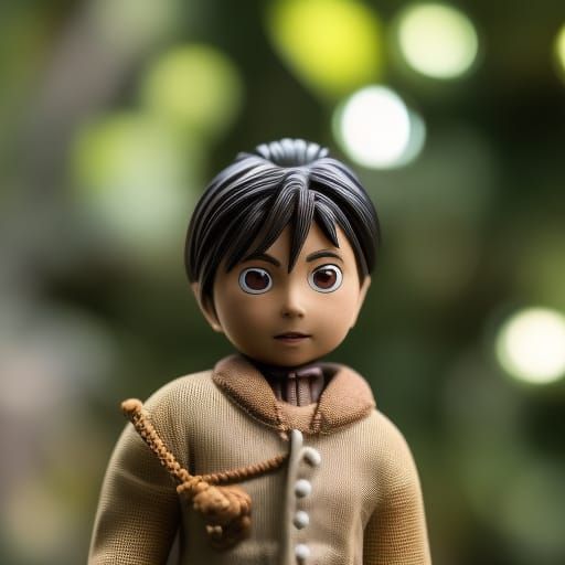 Studio Ghibli Action Figure in Sepia Tone