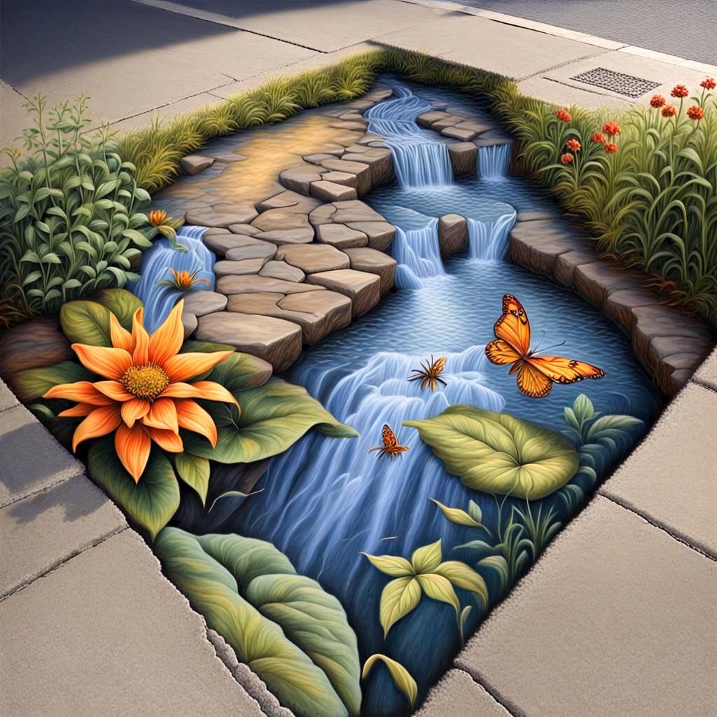 Captivating Fairy Scene in Chalk Art Trompe-l'oeil