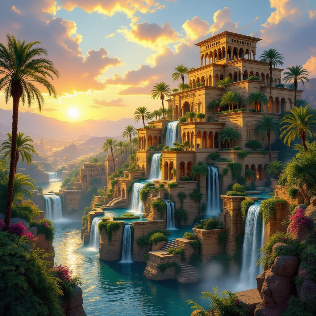 Hanging Gardens of Babylon Digital Matte Painting
