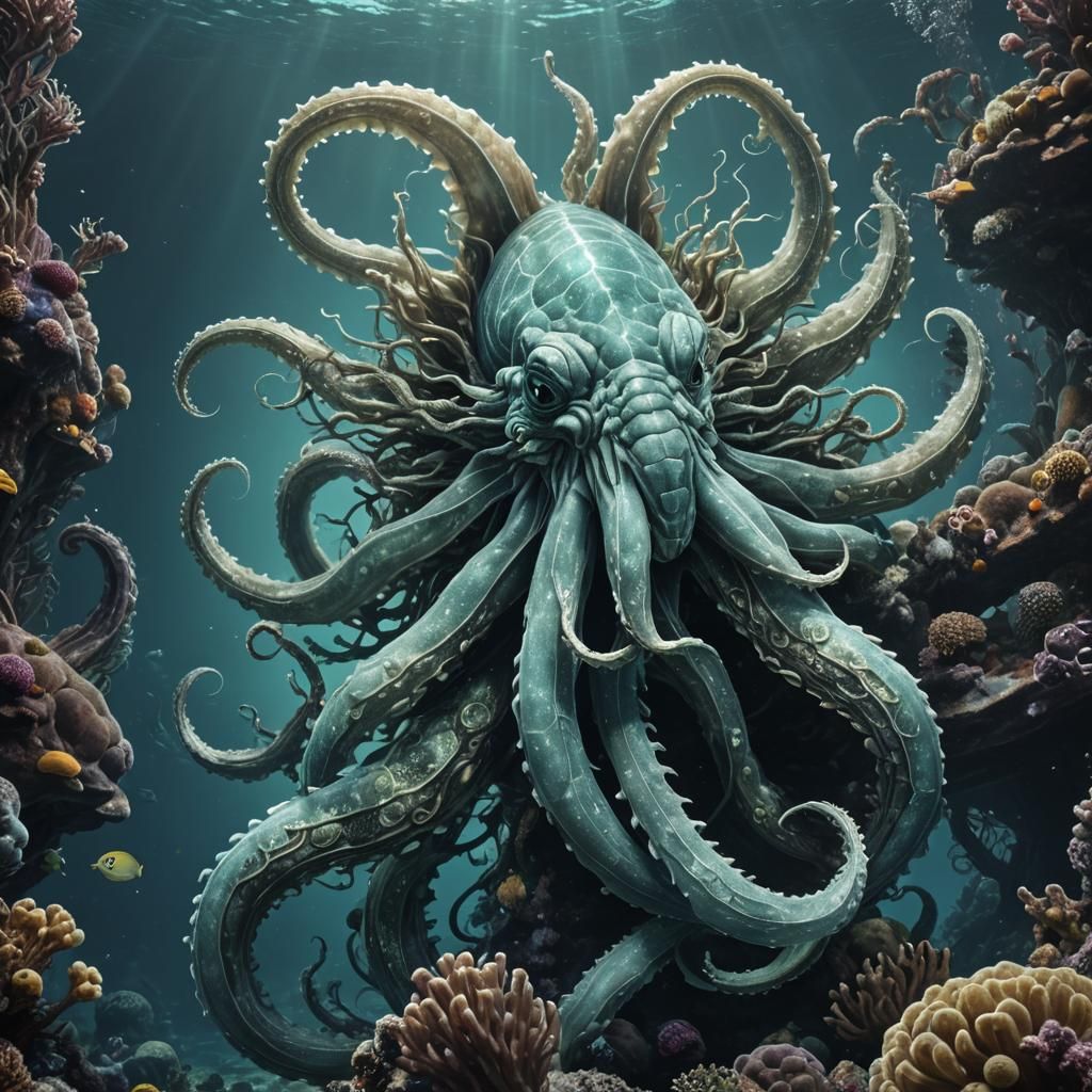 Hyperrealistic Aquamarine Leviathan in Stunning Detail