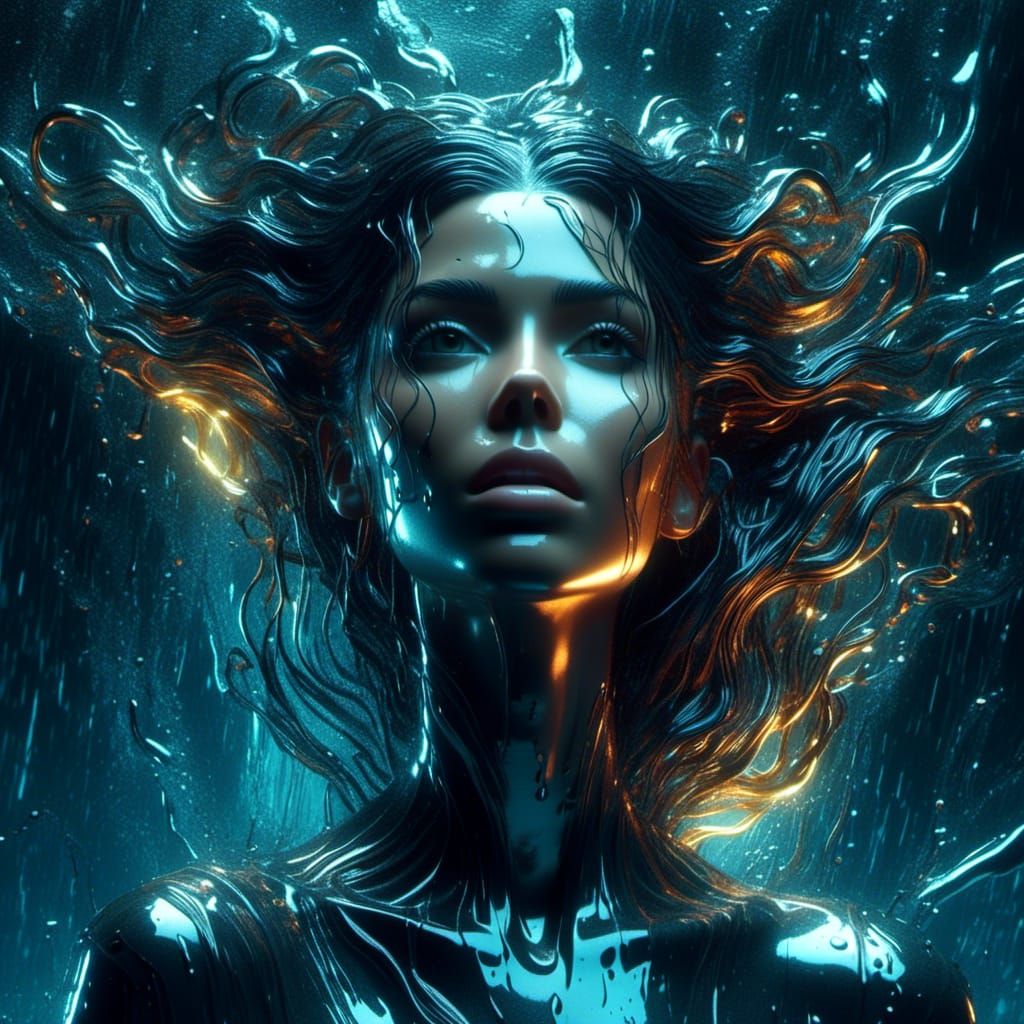 Ethereal Space Entity in a Futuristic Style