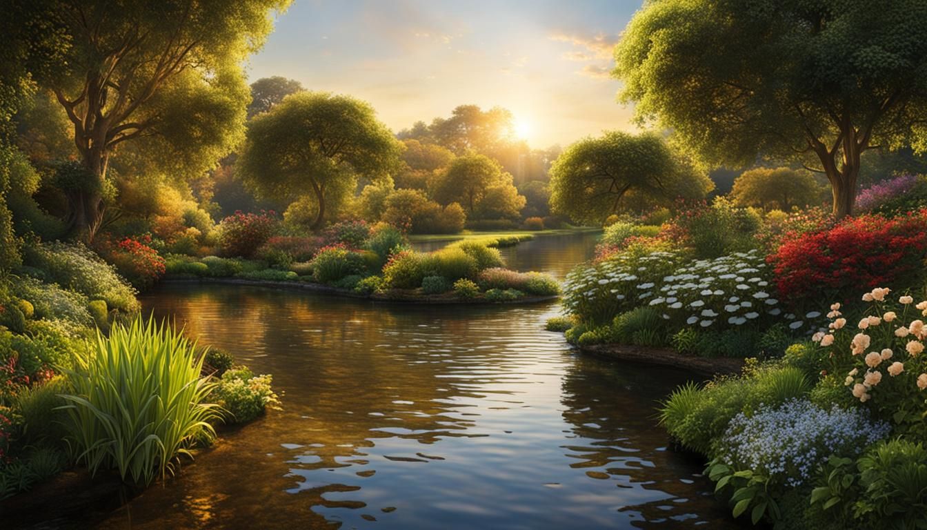 Eden's River: A Photographic Golden Hour Scene