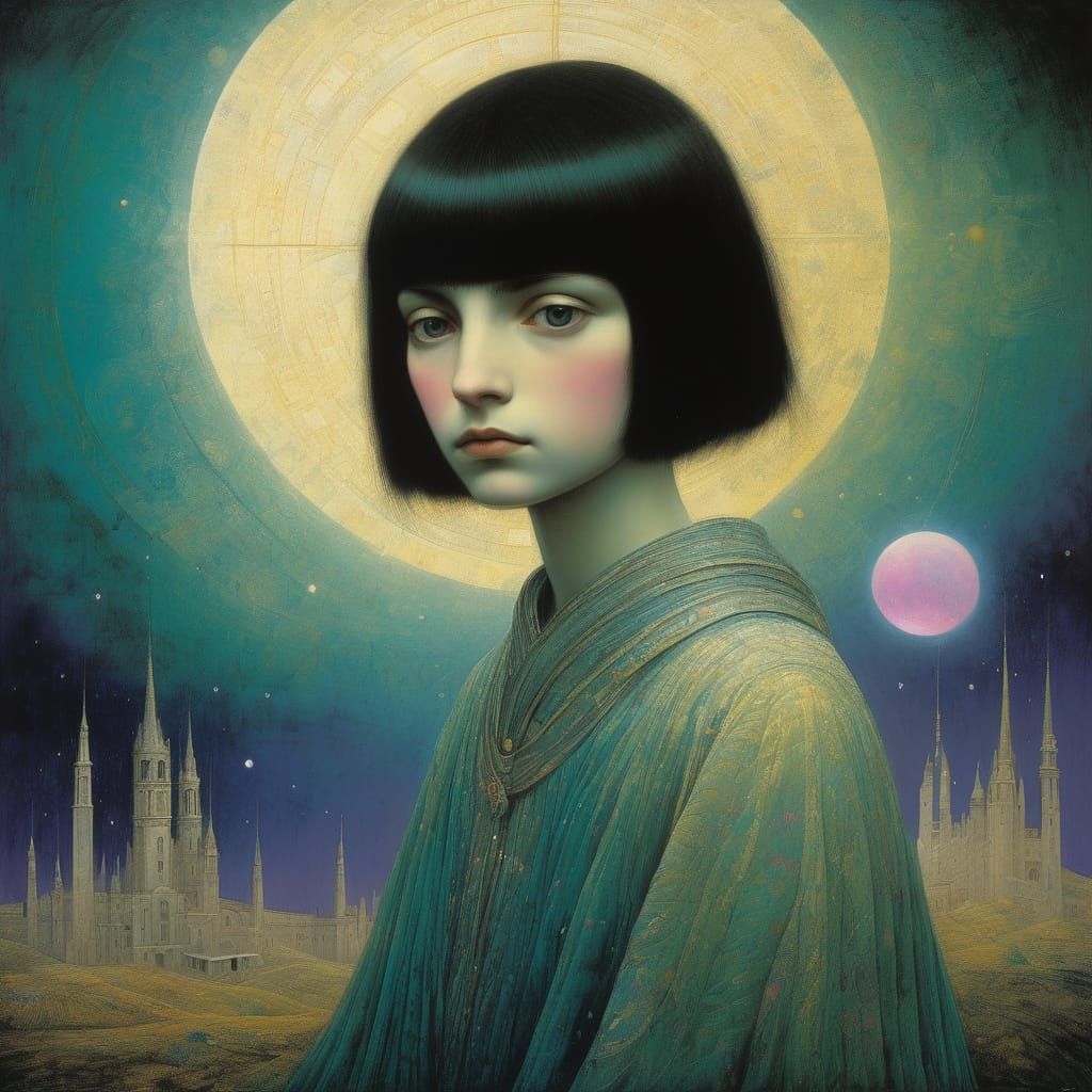 Whimsical Celestial Dream in Pastel Hues