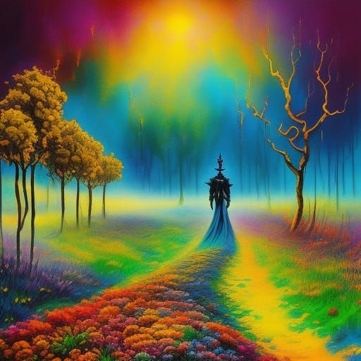 Surreal Pathway to a Mysterious World in Surrealist Style