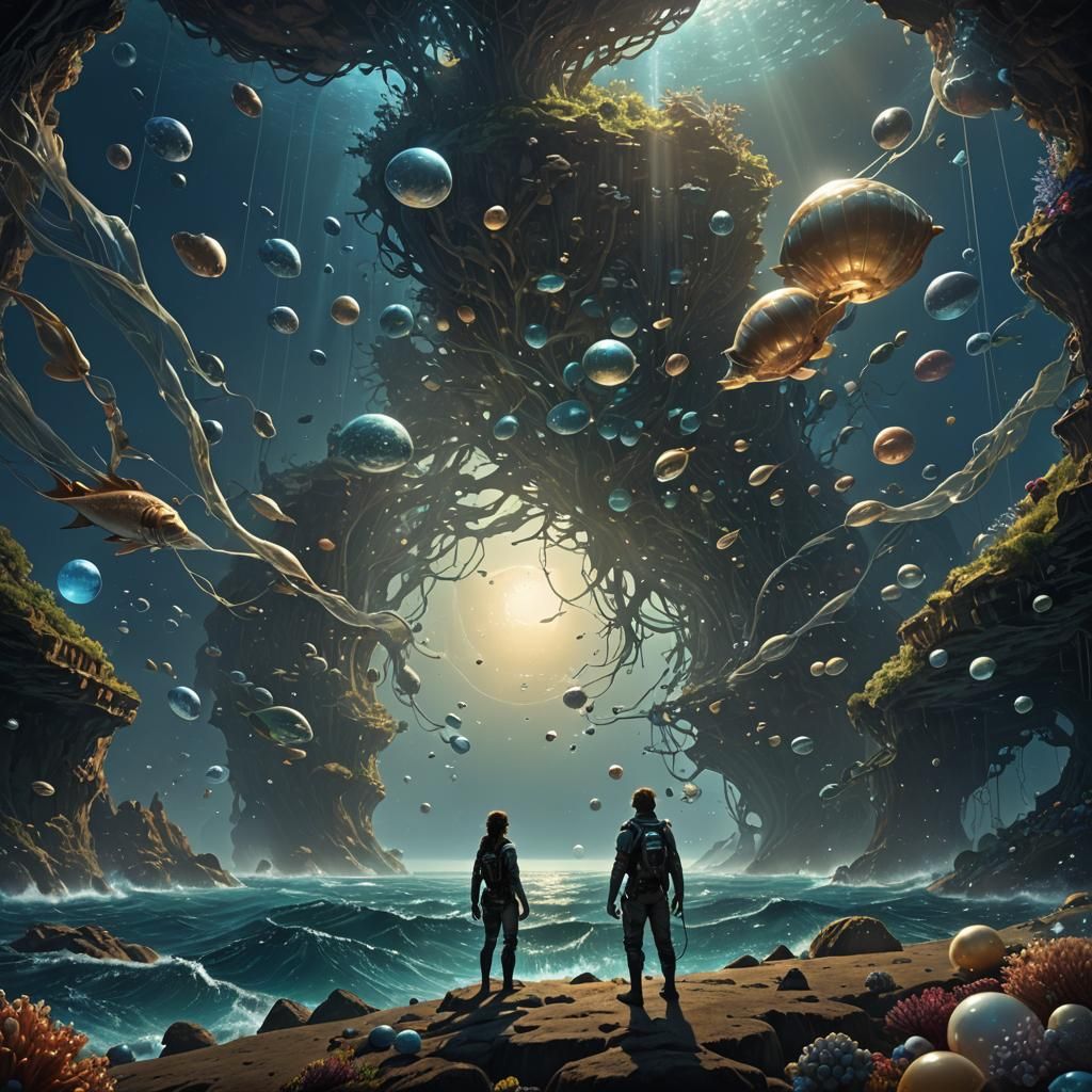 Underwater Dreamscape: Dark Fantasy Concept Art