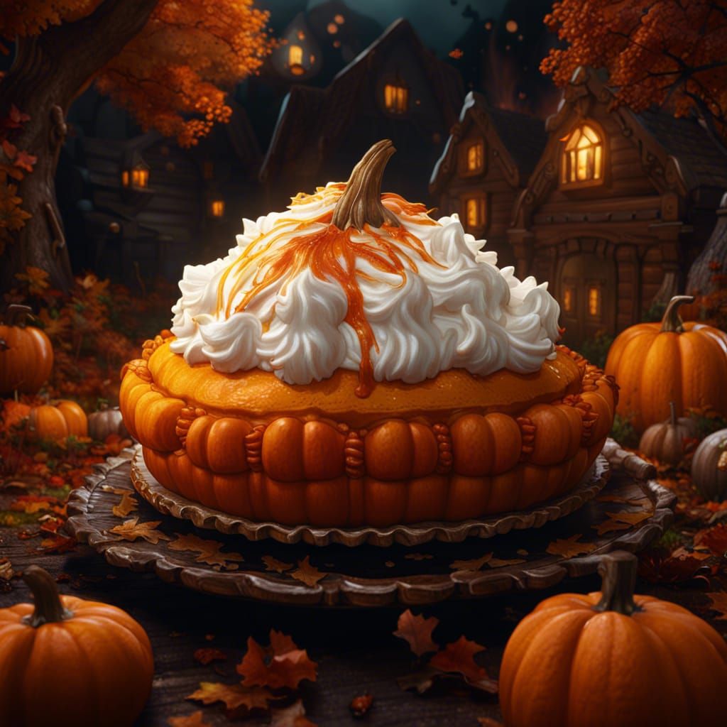 Cozy Pumpkin Pie Porcupine: Detailed Matte Painting