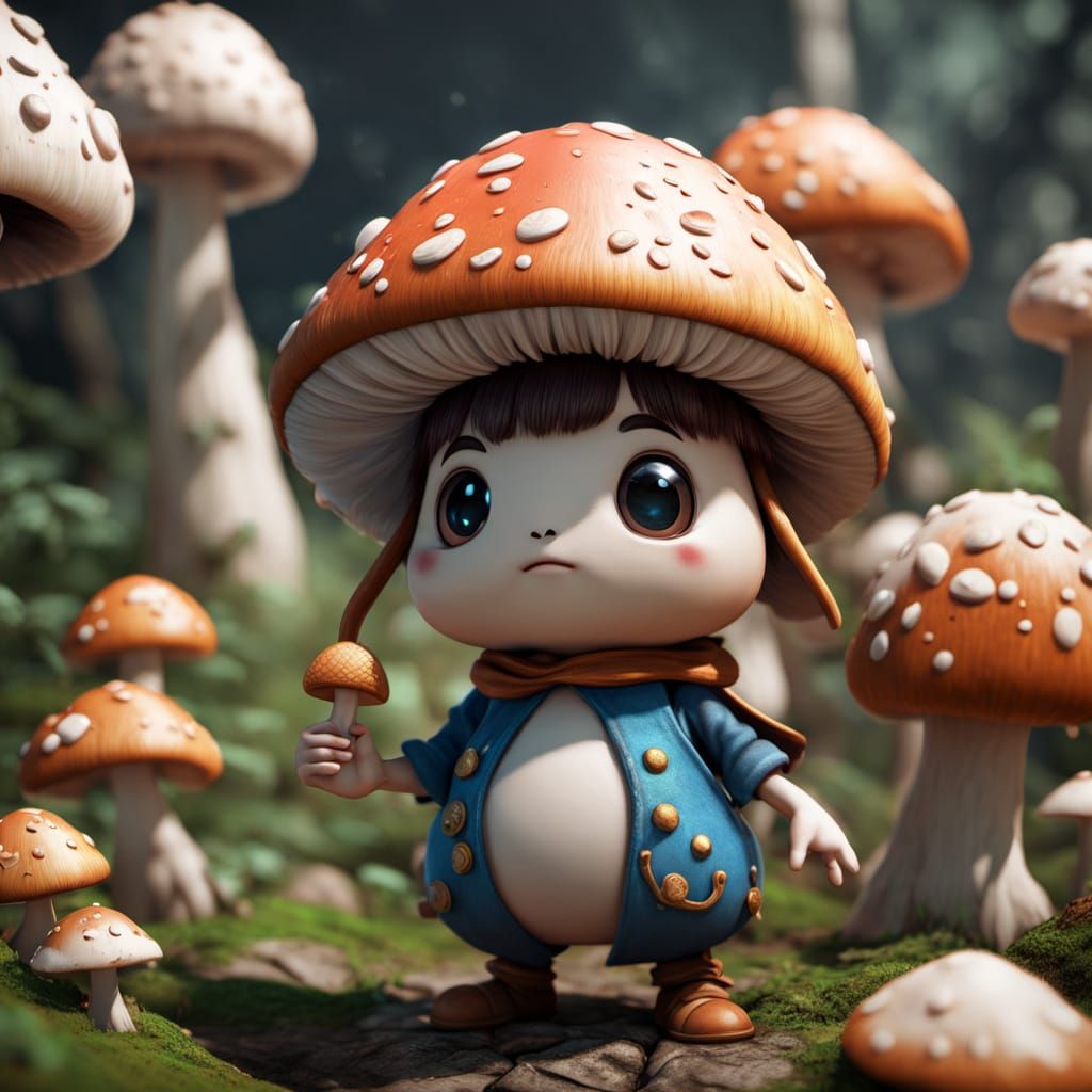 Epic Enoki Mushroom Heroine in 8K HDR