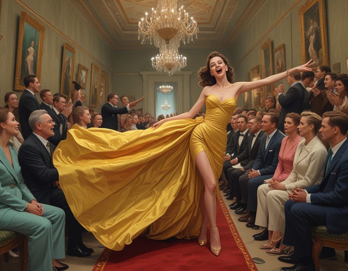 Model's Fashion Show Blooper: Gown Train Covers Viewer's Fac...