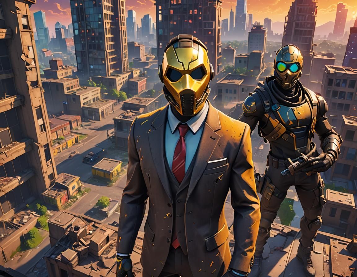 Jones and Ramirez in Ruined City, Digital Illustration