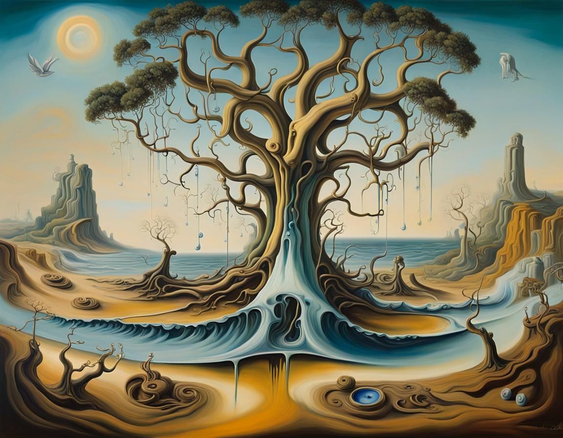 Surreal Musical Tree Forest in Dali Style