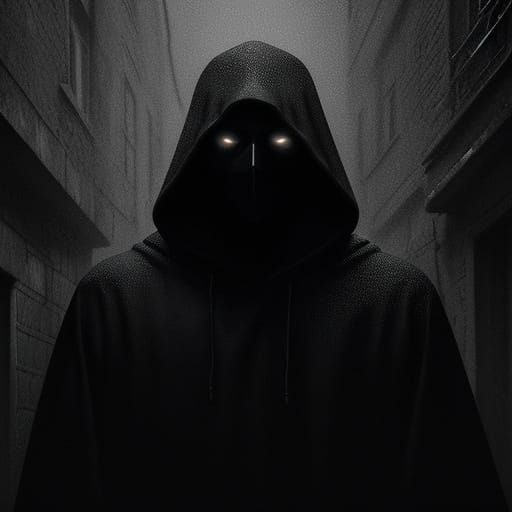 Surreal Figure in Dimly Lit Alleyway, Lomographic and Moody